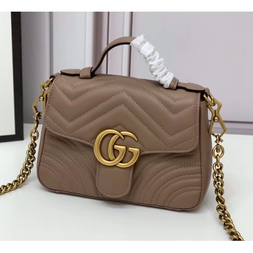 Gucci GG Marmont Mini Top Handle Bag GU547260-tan – LuxTime DFO Handbags