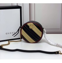 Gucci GG Marmont Mini Round Shoulder Bag GU550154-black-yellow