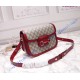 Gucci GG Supreme Horsebit 1955 shoulder bag GU602204C-red