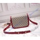 Gucci GG Supreme Horsebit 1955 shoulder bag GU602204C-red