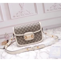 Gucci GG Supreme Horsebit 1955 shoulder bag GU602204C-white