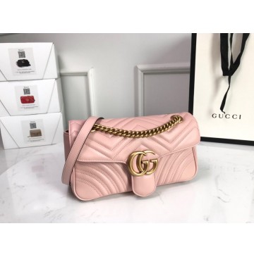 Gucci Small GG Marmont Matelasse Shoulder Bag Pink