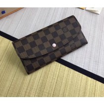 Louis Vuitton Damier Ebene Emilie Wallet Rose Ballerine N60214