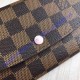 Louis Vuitton Damier Ebene Emilie Wallet Rose Ballerine N60214