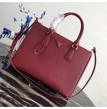 Prada Saffiano Leather Tote PD2274-wine-red