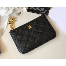 Chanel Quilted Coin Purse in Caviar Leather CW50168-AB-black