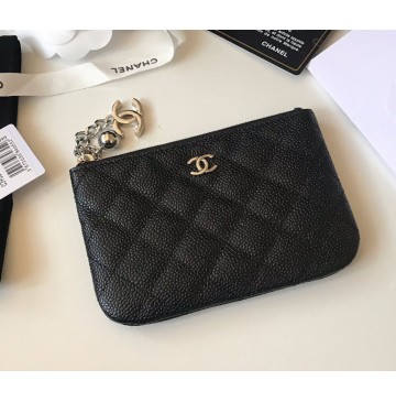 Chanel Quilted Coin Purse in Caviar Leather CW50168-BB-black