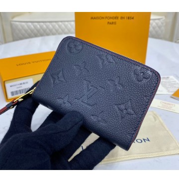 Louis Vuitton Monogram Empreinte Leather Zippy Coin Purse M60574-navy-blue