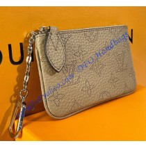 Louis Vuitton Mahina Leather Key Pouch M69508-light-gray