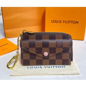 Louis Vuitton Damier Ebene Card Holder Recto Verso N60406-pink