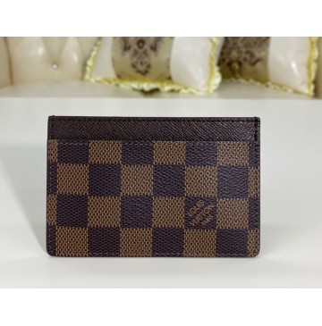 Louis Vuitton Damier Ebene Card holder N61722-brown