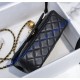 Chanel Mini Quilted Rectangular Bag in Lambskin C1787-black
