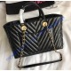 Chanel Chevron Shopping Tote C57974V-black