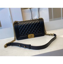 Chanel Boy Medium Quilted Flap Bag in Lambskin C67086A-black