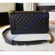 Chanel Boy Medium Quilted Flap Bag in Calfskin C67086AB-black