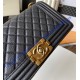 Chanel Boy Medium Quilted Flap Bag in Calfskin C67086AB-black