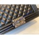 Chanel Boy Medium Quilted Flap Bag in Lambskin C67086B-black