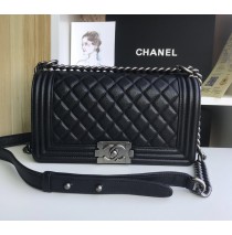 Chanel Boy Medium Quilted Flap Bag in Calfskin C67086BB-black