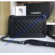 Chanel Boy Medium Quilted Flap Bag in Calfskin C67086CB-black