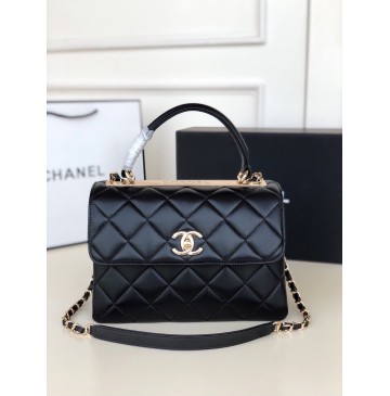 Chanel Flap Bag with Top Handle C92236A-black