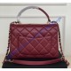 Chanel Flap Bag with Top Handle C92236A-wine-red