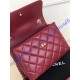 Chanel Flap Bag with Top Handle C92236A-wine-red