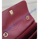 Chanel Flap Bag with Top Handle C92236A-wine-red