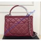 Chanel Flap Bag with Top Handle C92236B-wine-red