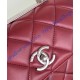 Chanel Flap Bag with Top Handle C92236B-wine-red