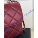 Chanel Flap Bag with Top Handle C92236B-wine-red