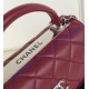 Chanel Flap Bag with Top Handle C92236B-wine-red