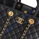 Chanel Quilted Large Shopping Tote C93525B-black