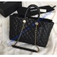 Chanel Quilted Large Shopping Tote C93525B-black