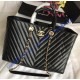 Chanel Chevron Large Shopping Tote C93525V-black