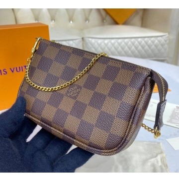 Louis Vuitton Damier Ebene Mini Pochette Accessoires N58009-brown