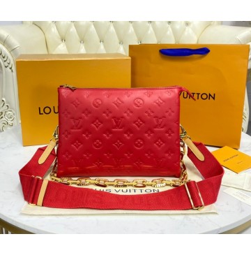 Louis Vuitton Monogram-embossed Lambskin Coussin PM M57792