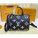 Louis Vuitton Monogram Empreinte Speedy Bandouliere 25 M58947-black-beige