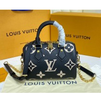 Louis Vuitton Monogram Empreinte Speedy Bandouliere 20 M58953-black-beige