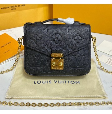 Louis Vuitton Monogram Empreinte Leather Micro Metis M81390-black