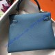 Hermes Kelly 28cm in Togo Leather Golden Hardware H5528G-bleu-jean