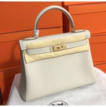 Hermes Kelly 28cm in Togo Leather Golden Hardware H5528G-craie