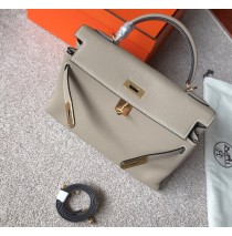 Hermes Kelly 28cm in Togo Leather Golden Hardware H5528G-gris-tourterelle