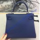 Hermes Kelly 28cm in Togo Leather Palladium Hardware H5528W-Bleu-Abysse