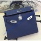 Hermes Kelly 28cm in Togo Leather Palladium Hardware H5528W-Bleu-Abysse