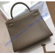 Hermes Kelly 28cm in Togo Leather Palladium Hardware H5528W-Etoupe