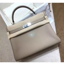 Hermes Kelly 28cm in Togo Leather Palladium Hardware H5528W-gris-tourterelle