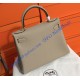 Hermes Kelly 32cm in Togo Leather Golden Hardware H5532G-gris-tourterelle