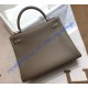 Hermes Kelly 32cm in Togo Leather Palladium Hardware H5532W-Etoupe