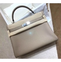 Hermes Kelly 32cm in Togo Leather Palladium Hardware H5532W-gris-tourterelle