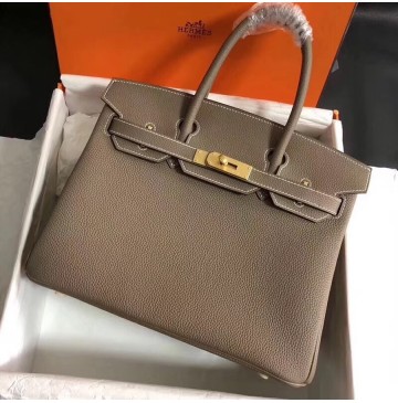 Hermes Birkin 30cm Togo Leather Golden Hardware H8830G-etoupe